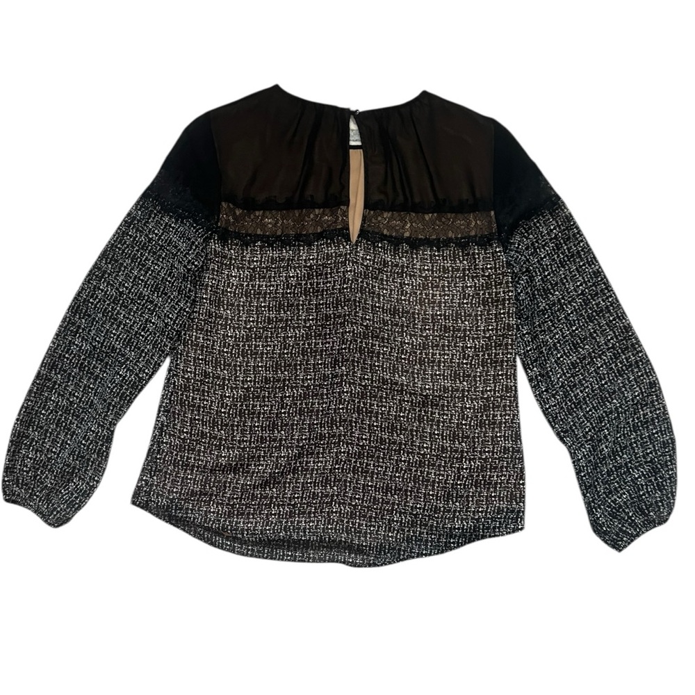 White House Black Market Black and White Blouse Like New! 10 - Picture 7 of 9